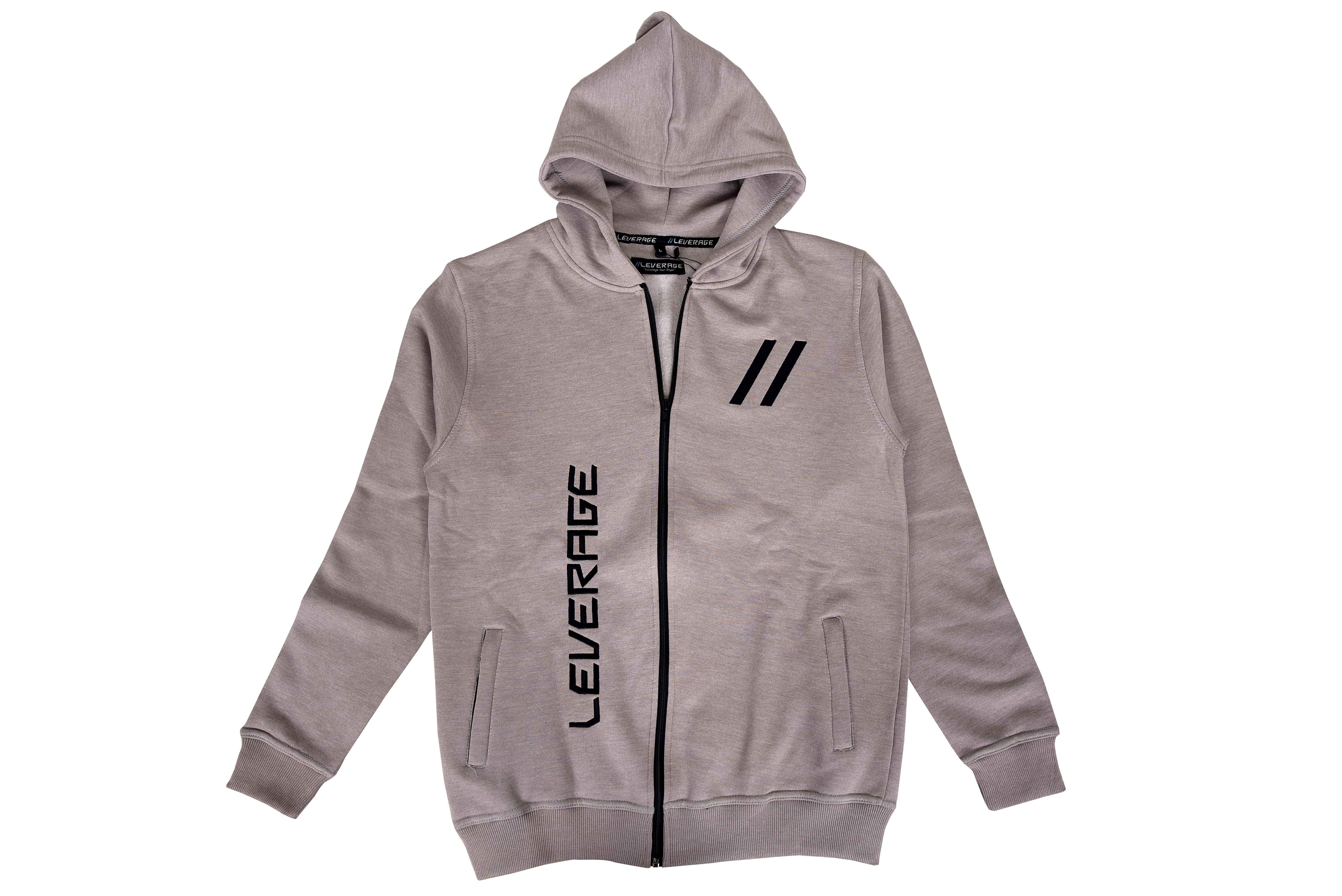 LEVERAGE® Premium Cotton Fleece Zipper Hoodie Tracksuit