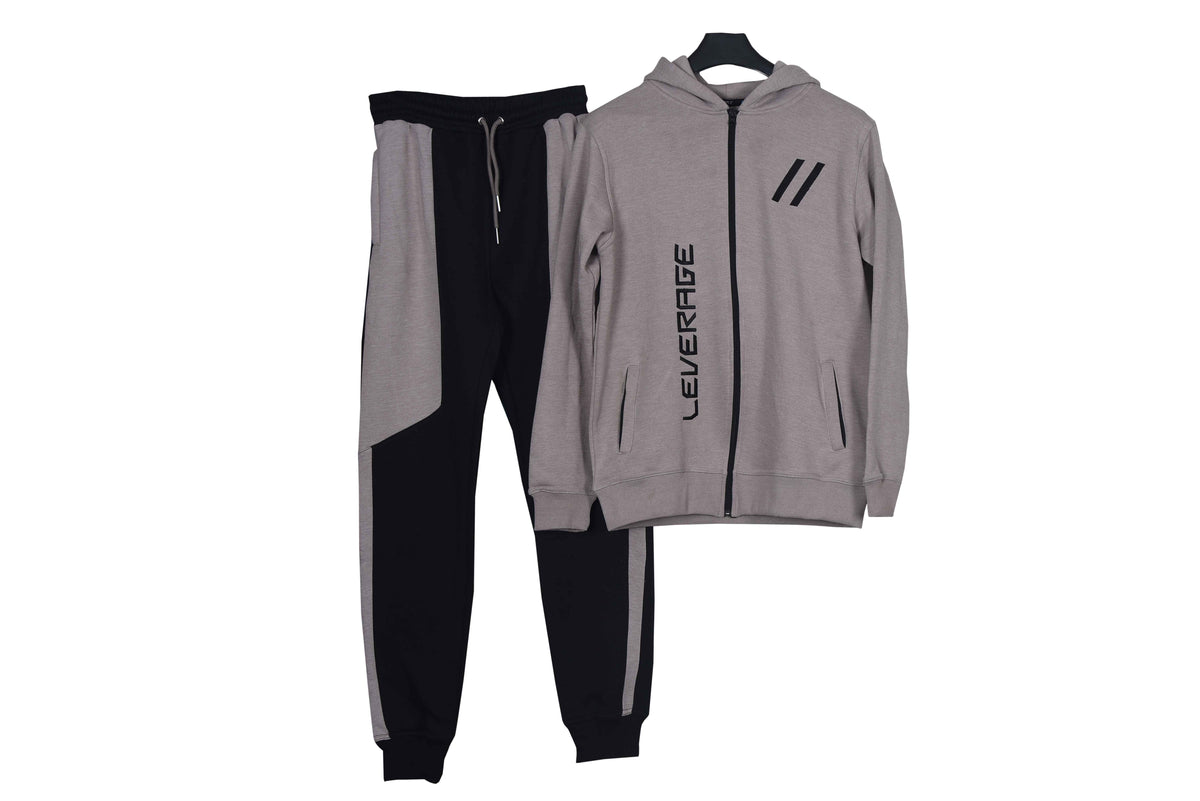 LEVERAGE® Premium Cotton Fleece Zipper Hoodie Tracksuit