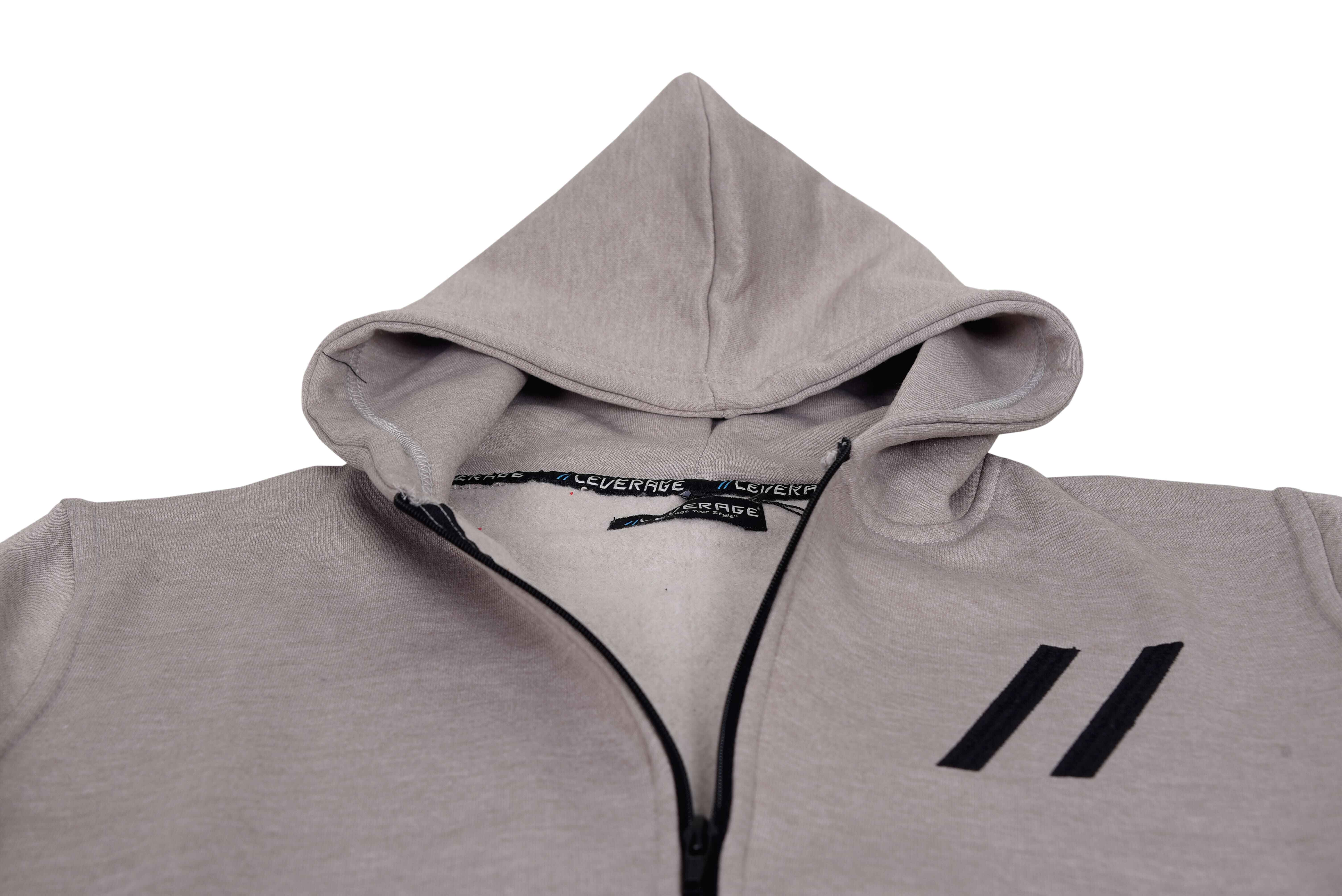 LEVERAGE® Premium Cotton Fleece Zipper Hoodie Tracksuit